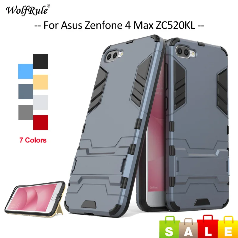 

WolfRule For Cover Asus Zenfone 4 Max ZC520KL Case TPU & PC Stand Phone Bag Case For Asus Zenfone 4 Max ZC520KL Cover 5.2''