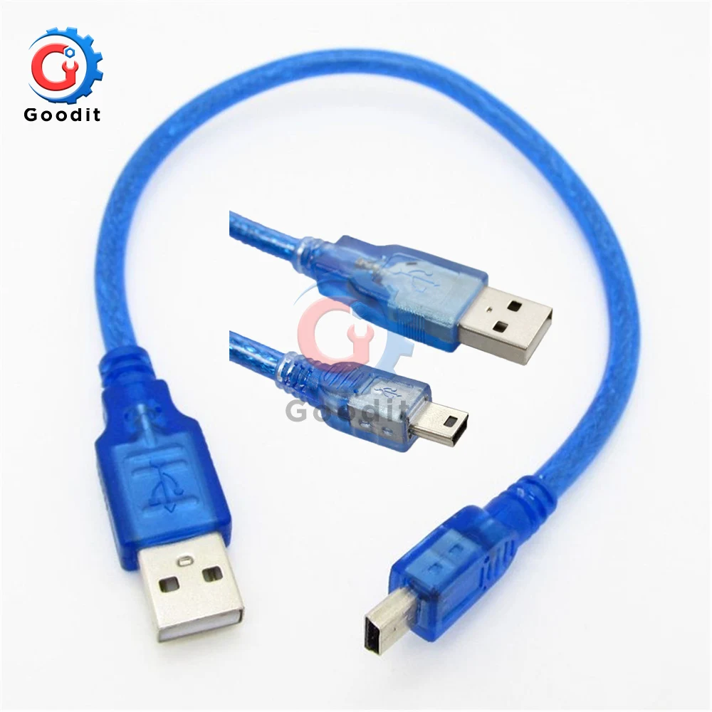 30cm USB 2.0 A Male To Mini B 5pin PC Data Cable Cord for Arduino MCU Nano 3.0 Pro Also Old Mobile Phone | Инструменты