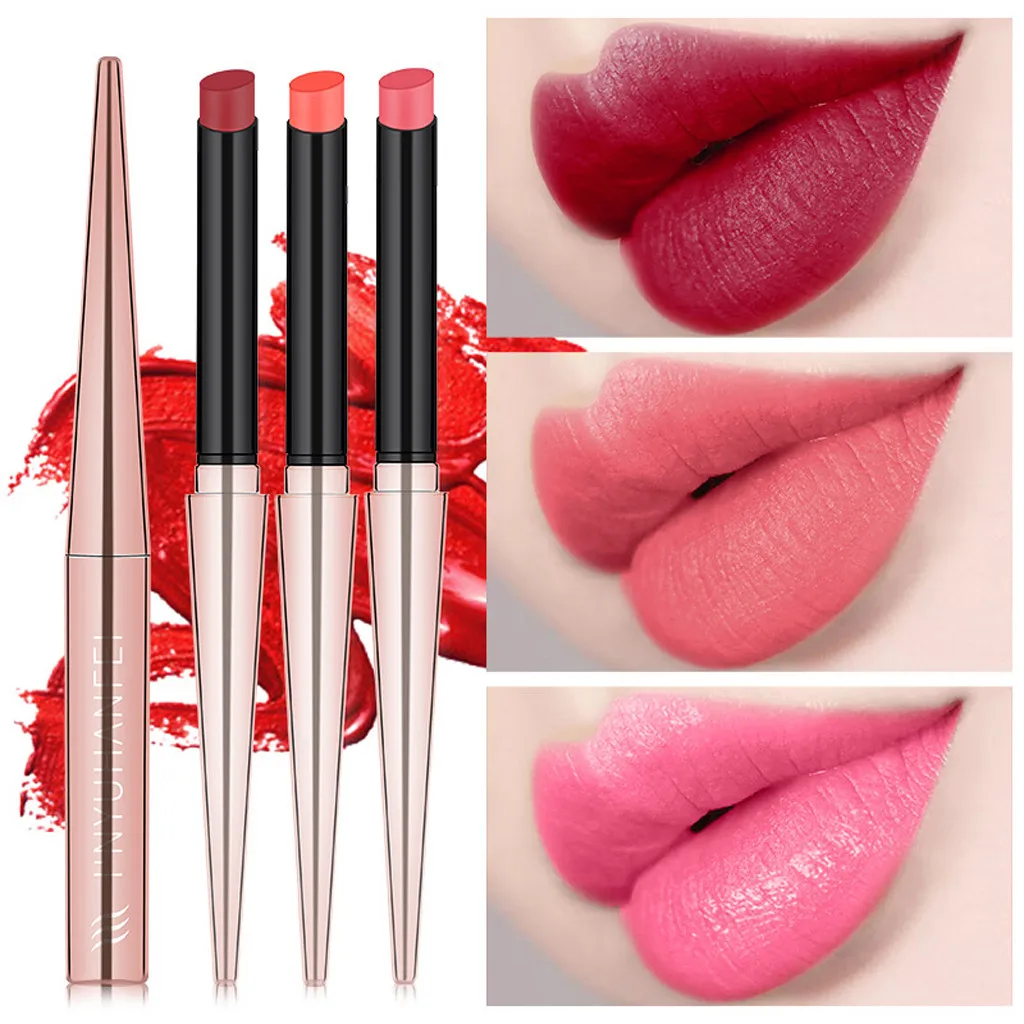 

Waterproof Lipstick Matte Pumpkin Color Lipstick Eat Earth Rich Vitamin E Moistu cosmetics batom Wholesale Quick delivery