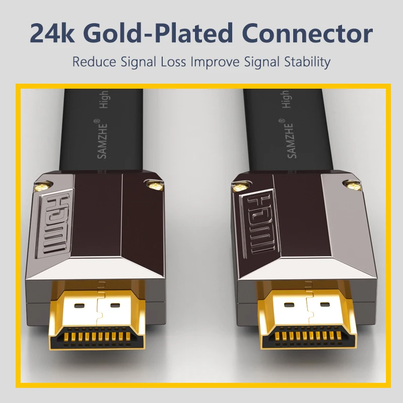 SAMZHE شقة 4 كيلو * 2 كيلو HDMI كابل قرار 3840*2160/60 هرتز النسخة 2. 0 لأجهزة الكمبيوتر المحمول Xbox إلى العارض شاشة تلفاز و الشاشة الكبيرة SAMZHE شقة 4 كيلو * 2 كيلو HDMI كابل قرار 3840*2160/60 هرتز النسخة 2. 0 لأجهزة الكمبيوتر المحمول Xbox إلى العارض شاشة تلفاز و الشاشة الكبيرة
