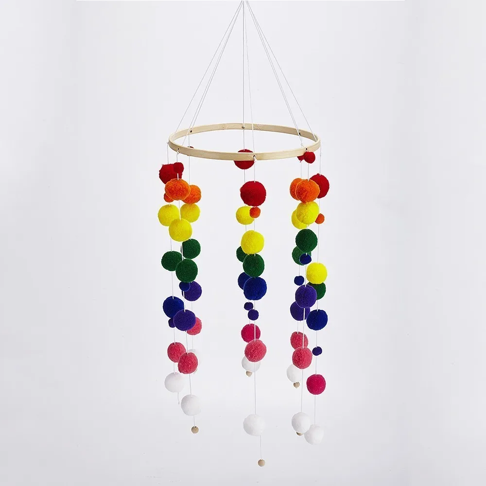 Baby Bed Bell Balls Feather Rattles Rotating Mobile Wind Chimes Crib Mobile Holder Arm Bracket Music Box Puzzle Gifts Baby Toys - Цвет: WJ3567A