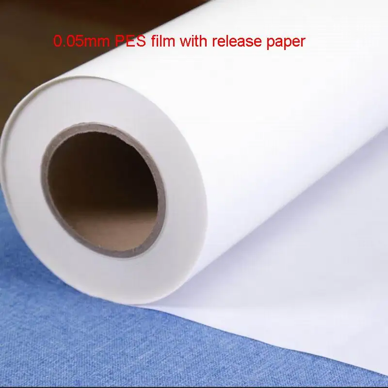 Термоплавкая клейкая пленка с выпуском бумаги Хлопок Деним полиэстер для одежды вышивка нашивки домашний текстиль кожа PES H3S3
