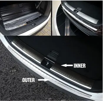 

HOT ACCESSORIES FIT FOR KIA SORENTO 2016 OUTER INNER REAR BUMPER PROTECTOR CARGO BOOT DOOR SILL PLATE COVER TRUNK GUARD TRIM