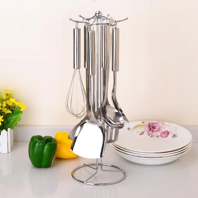 JX-LCLYL New Stainless Steel Kitchen Cooking Utensil Tool Set Organizer Rack Holder Stand