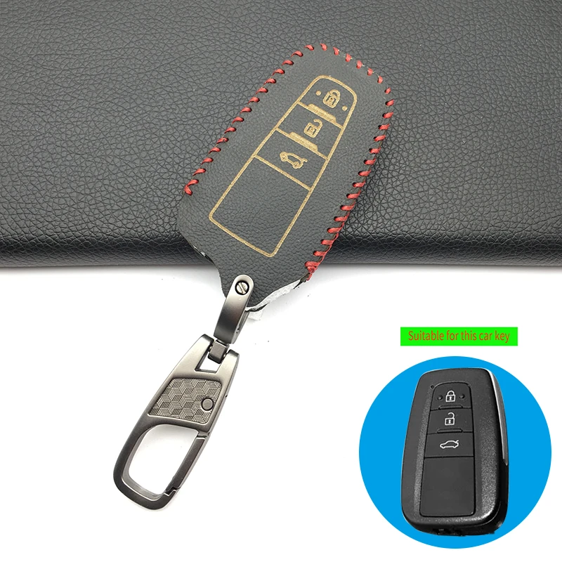 100% кожаный дистанционный автомобильный чехол для ключей Toyota Camry CHR Prius Corolla RAV4 Prado