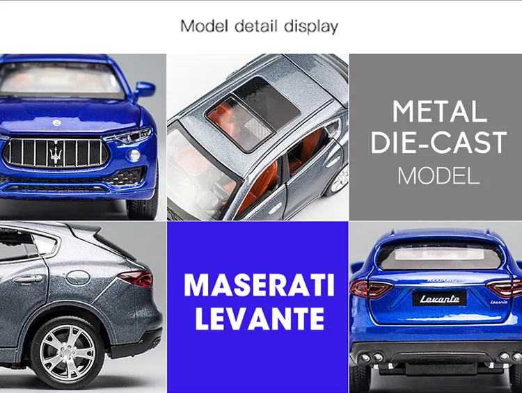 KIDAMI 1:32 Maserati Levante литая под давлением литая модель автомобиля коллекция подарков для детей четыре двери Моделирование игрушечных автомобилей