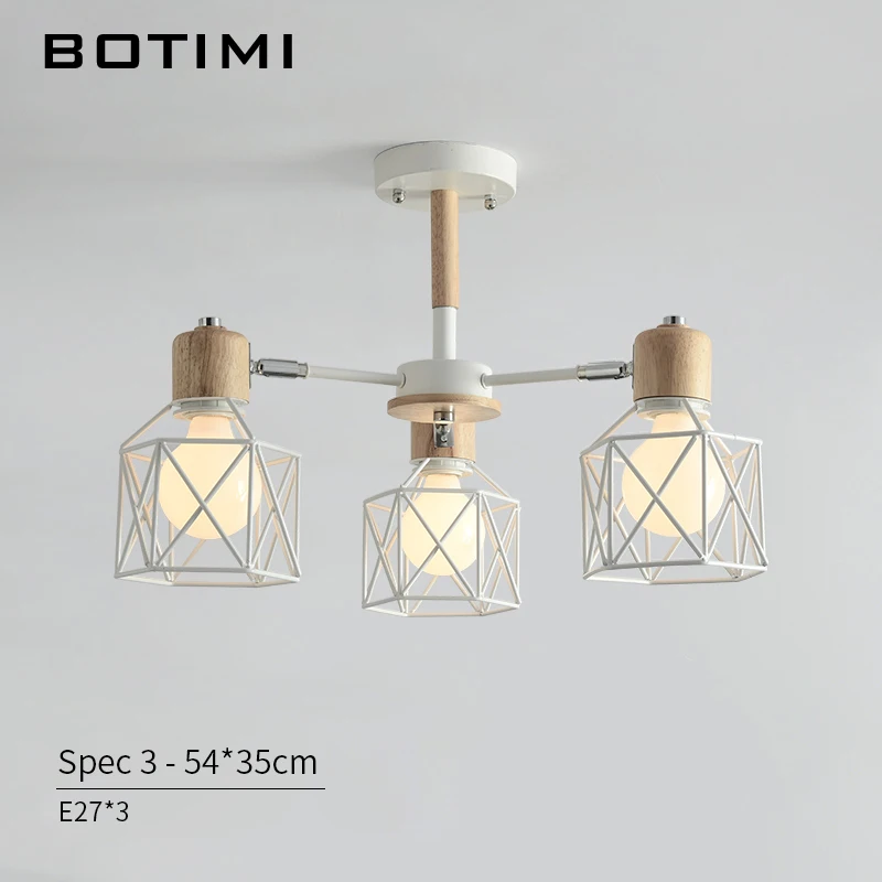 BOTIMI Lustre деревянная люстра для железный абажур для гостиной светодиодный люстра освещение люстры Para Sala De Jantar домашняя лампа