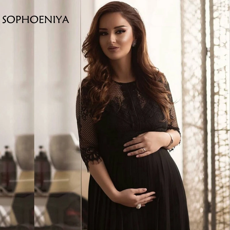 

New Arrival Chiffon Black Evening dress 2019 Pregnant Formal dress party Robe soiree abendkleid ever pretty Prom evening dresses