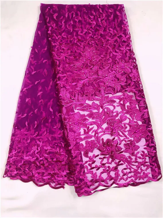 Лидер продаж, однотонный Детский Розовый Свадебный металлизированный в сетку Материал африканский кружево последние фиолетовый золотой Королевский коралловый белый кружевной тюль ткань - Цвет: yj1508