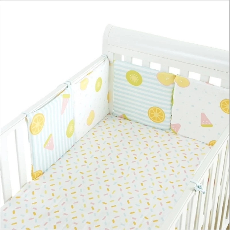 Lion-Paw 1pc Cute Fruit Pattern Baby Crib Side Protector Baby Pillow Long Bumper Newborn Baby Bed Bumper Room Decor Cute Bed