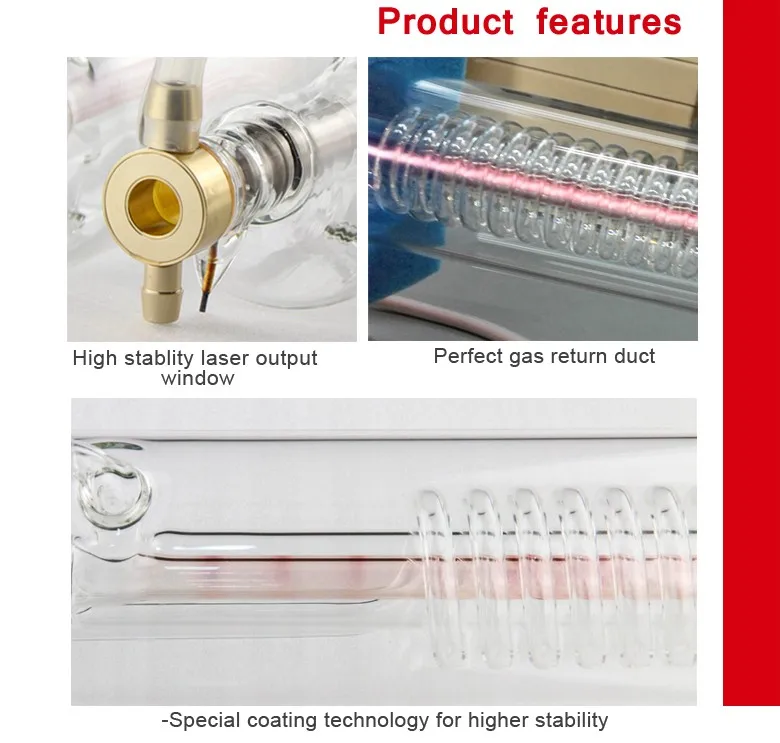 Вакуумный co2 лазерная трубка 80 Вт Длина 1600 мм Гарантия 3 месяца и 6000 часов долгий срок службы