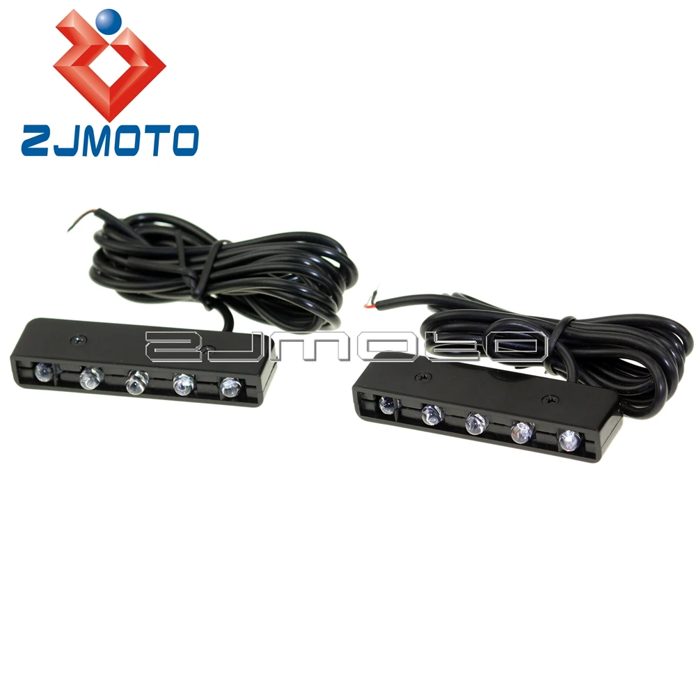 ZJMOTO Сельма 2X черные мотоциклетные красный 5 светодиодный поворотники шоры