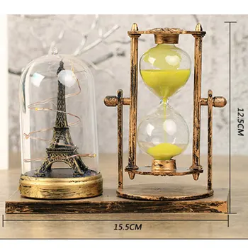 

Vintage Sand Glass LED Light Tower Table Lamp Home Decorations Ornaments GHS99