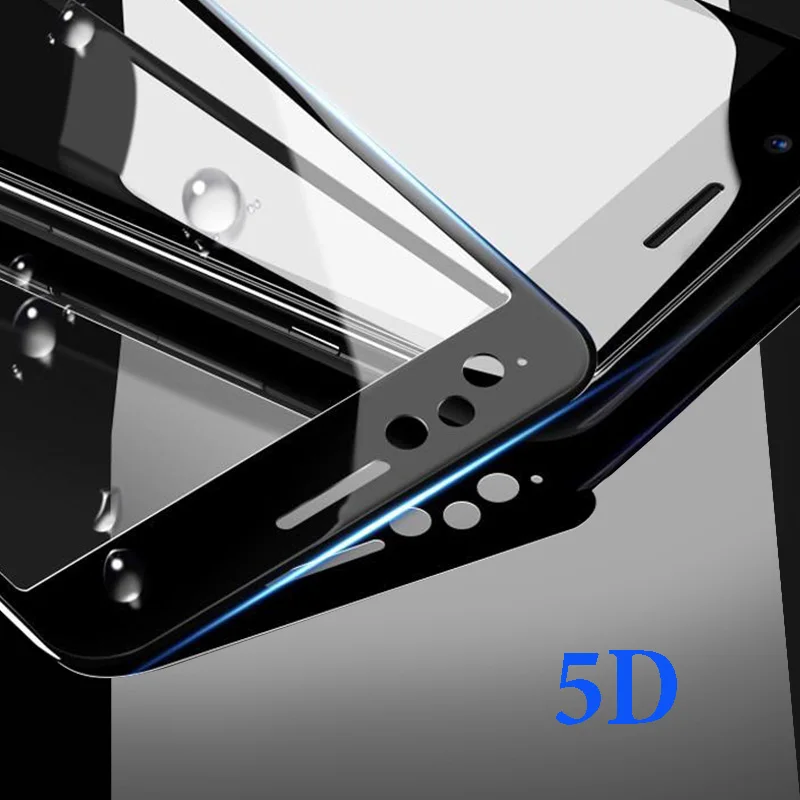 5D полное клеевое Закаленное стекло протектор для Huawei Y7 Prime 2018 Y6 Y9 Nova 2 Lite P Smart 3D