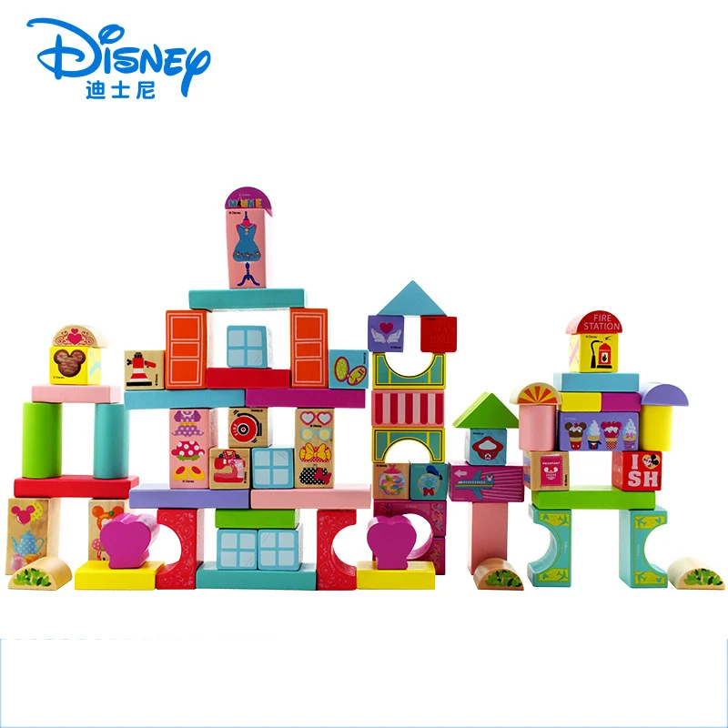 

Disney 68/pcs toys hobbies Model Building Mickey Baby Bucket Blocks Boys and Girls Wooden Educational toys for children