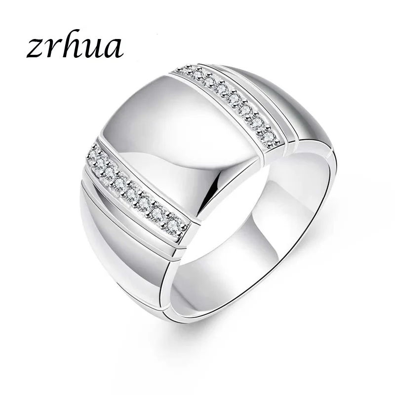 

ZRHUA High Quality 925 Sterling Silver Woman/ Man Lover's Ring CZ Wedding Engagement Wholesale Fashion Finger Rings Jewelry