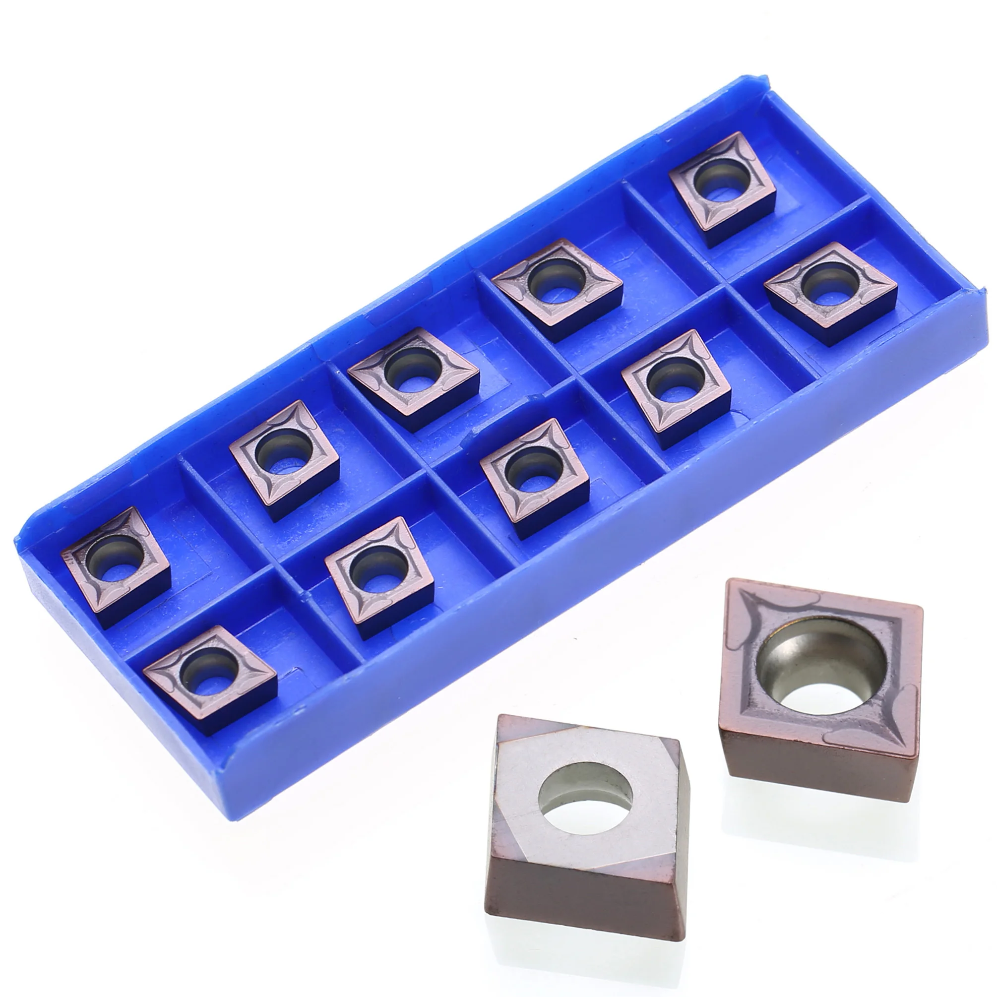 10pcs/Set Carbide Inserts CCMT09T304 VP15TF Blades Durable Cutters for CNC Lathe Turning Tool Boring Bar