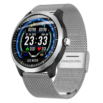 

Bakeey N58 ECG Display Smartwatch Stainless Steel Leather Electrocardiogram Measurement Multisport Fitness Tracker Smart Watch