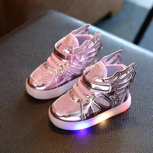 Детская обувь для девочек; Светящиеся кроссовки; детская обувь для мальчиков и девочек; Светодиодный каблук; Крылья Ангела; детская модная обувь; обувь для детей; SH008