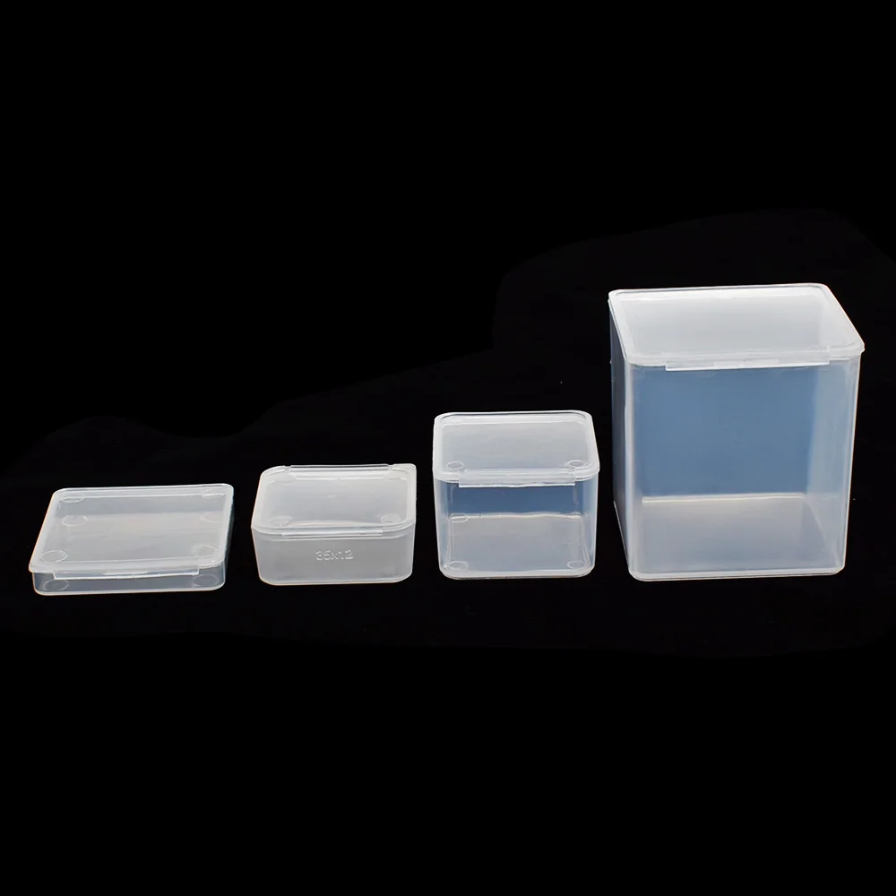 Небольшой квадратный прозрачный пластиковый ящик для хранения ювелирных изделий 4 размера бусины со сквозными отверстиями ремесла случае контейнеры новое поступление