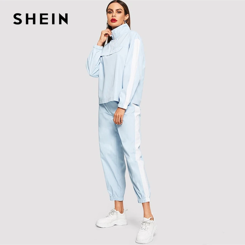 SHEIN Стильный Спортивный Костюм, Спортивный Свитшот И Спортивные Брюки, Модный Спортивный Комплект