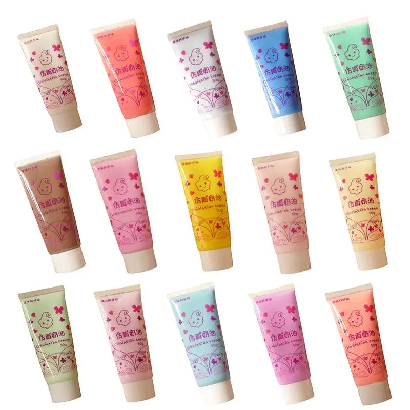 

50 ml Creative simulation cream glue Slime DIY must-have toys with 2 Nozzles