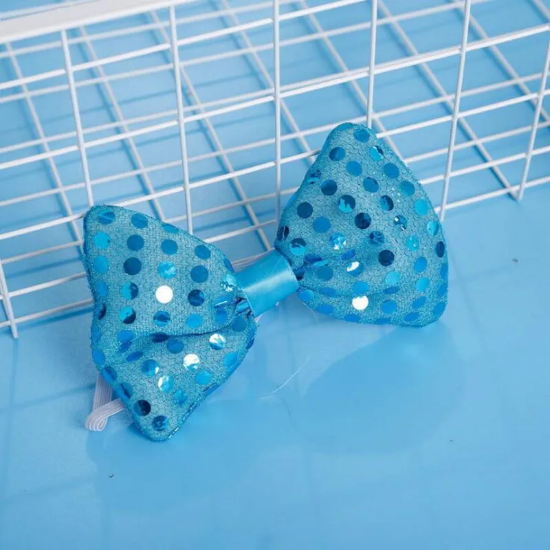 bow blue Новинка, 10 шт./партия, мигающий светильник, галстук-бабочка, светодиодный, женский, мужской, на день рождения, для вечеринки, светильник, с блестками, галстук, свадебное украшение, подарок - Цвет: bow blue