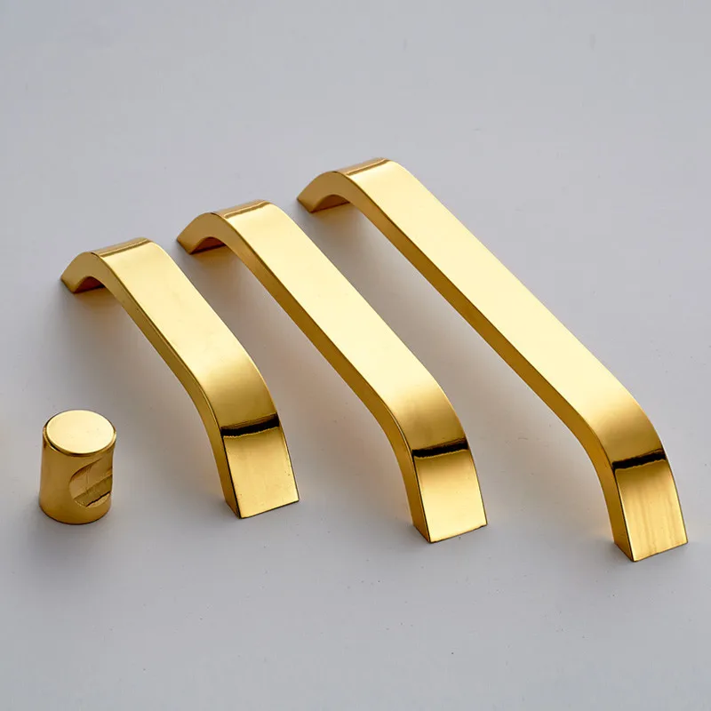 

10Pcs Modern Concise Design Style Gold Solid Space Aluminum Cabinet Handle Drawers Pulls