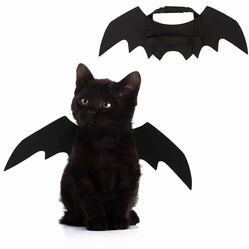 

Funny Halloween Pet Bat Wings Cat Bat Costume For Pet Cats Cool Puppy Cat Kitten Puppy Dogs Bats Pets Holiday Party Decoration