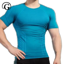 PRAYGER мужские облегающие топы на бретелях с короткими рукавами и круглым вырезом шейпер для похудения дышащая футболка корсет