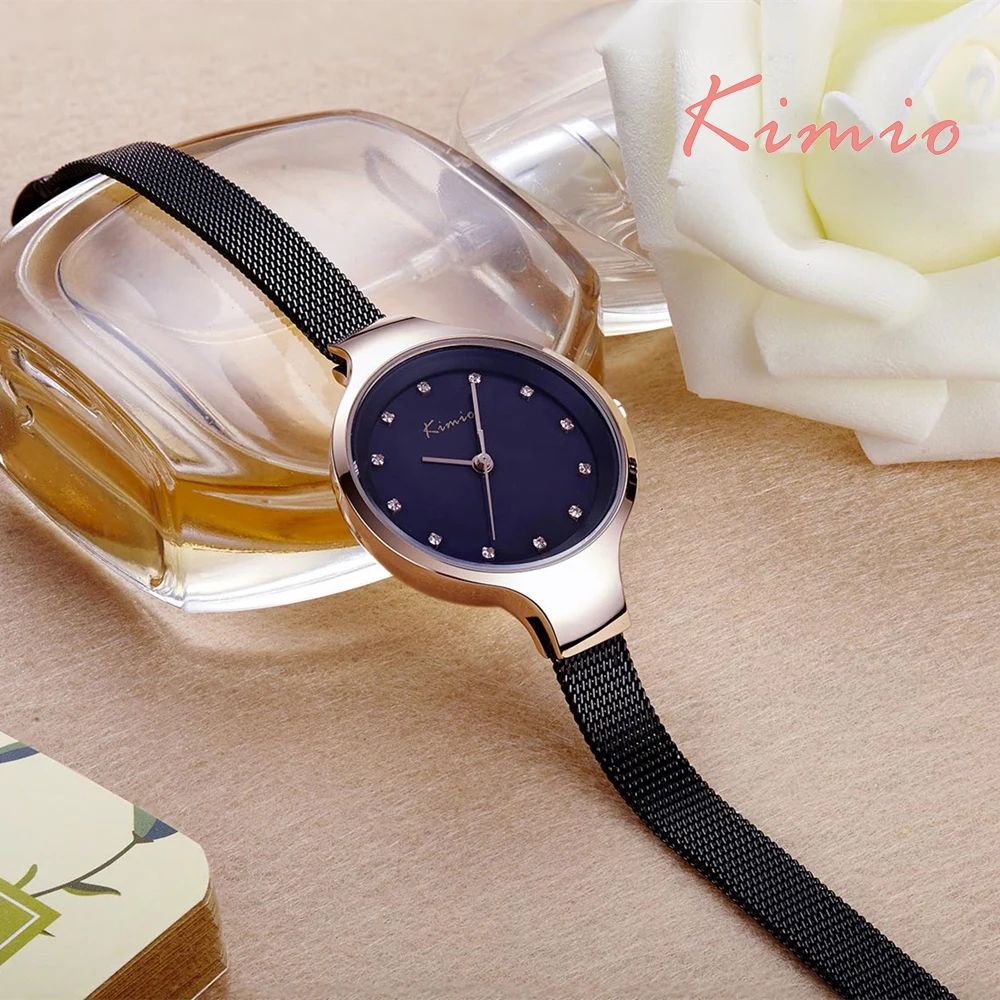 KIMIO Simple Ladies Bracelet Diamond Woman Watches Quartz Watches Women Fashion Watch 2018 Brand Women's Watches For Women Clock
