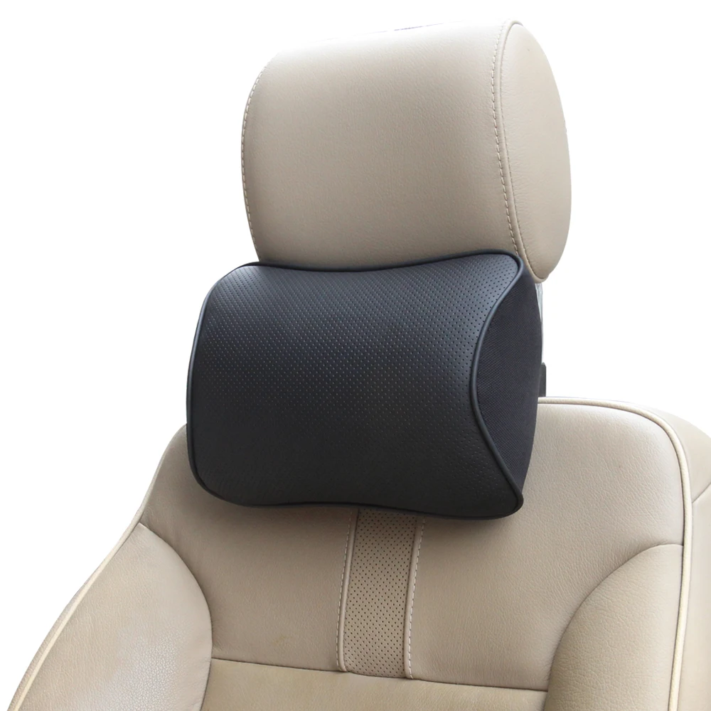 

1PCS Car Headrest Neck Pillow for seat chair in auto Memory Foam cotton mesh cushion Fabric Cover soft Head rest travel support