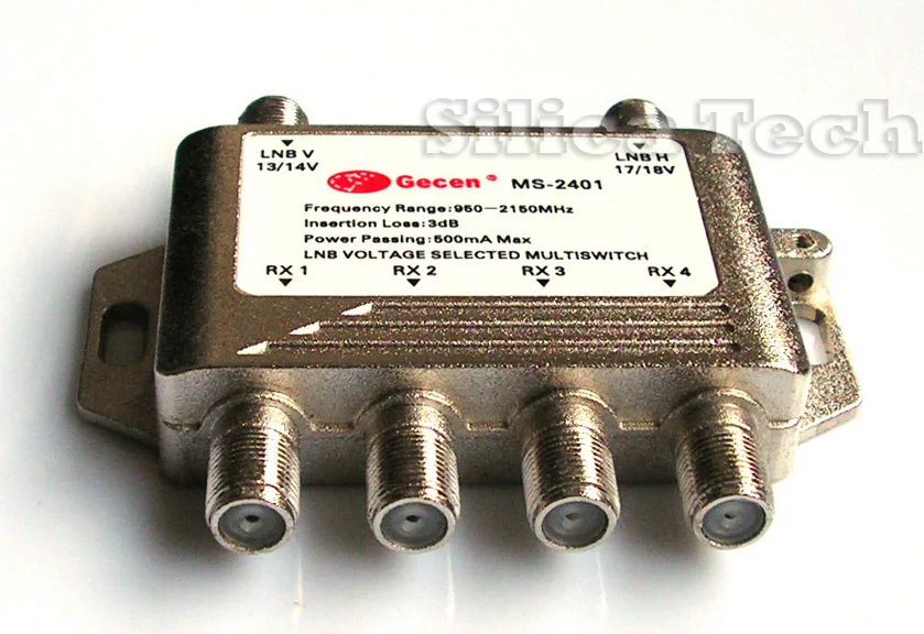Gecen 2x4 13V/18V in, 4 out Satellite LNB V/H multi-switch MS-2401 2