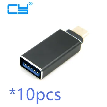 

10set Black USB 3.1 Type C Male Connector to A Female OTG Data Host for Macbook & Chromebook & Cell Phone Adapter