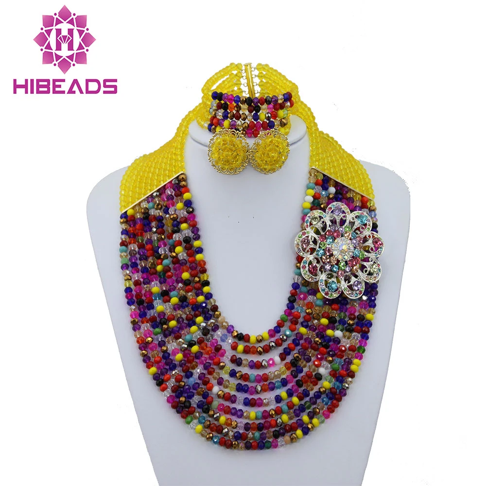 laanc Women 8 Lines Black and Multicolor Gradient Crystal African Beads Nigerian Wedding Jewelry Sets laanc Women 8 Lines Black and Multicolor Gradient Crystal African Beads Nigerian Wedding Jewelry Sets