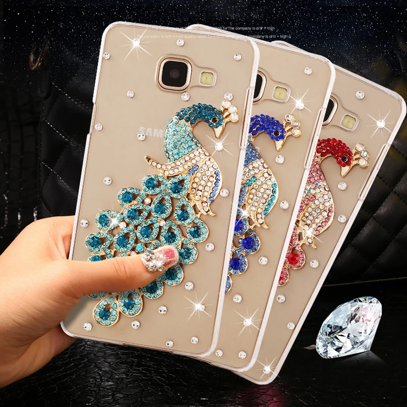 

Case for Samsung Galaxy A7 2017 SM-A720F A720 F Bling bling Peacock Rhinestone for Samsung Galaxy A5 2017 SM-A520F A520 F Cases