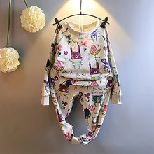 Baby Girl Autumn New Arrival Clothing Cartoon Printing Set Long Sleeve T shirt Top Full Length