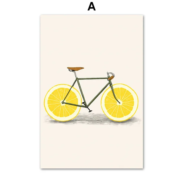 AFFLATUS-Wall-Art-Canvas-Painting-Posters-And-Prints-Abstract-Art-Lemon-Bike-Canvas-Poster-Wall-Pictures.jpg_640x640