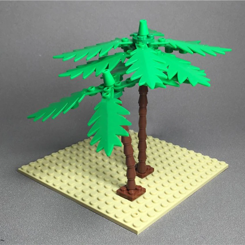 Single Big LegoINGlys City Coconut Palm Tree Garden Plant Jungle Building Blocks Set DIY MOC Accessories Parts Brick Kit Toys (5)