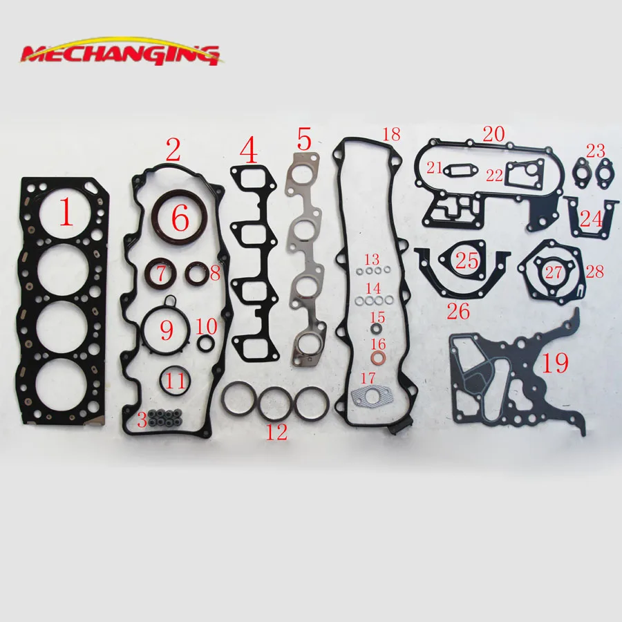 

3L For TOYOTA HILUX II Pickup DYNA LAND CRUISER 2.7 METAL Enging Rebuilding kits Engine Gasket 51009400