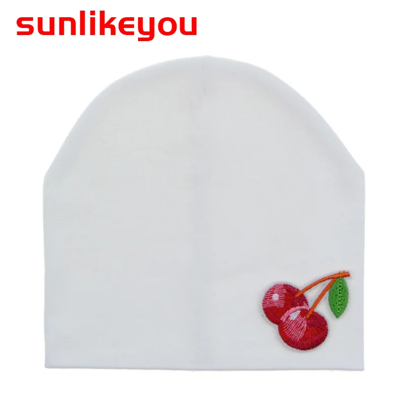 

Sunlikeyou Baby Hat For Girl Kids Cap Baby Beanie Bonnet Newborn Child Cherry Embroidery Infant Cotton Soft Toddler Summer Hats