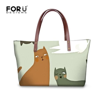 

FORUDESIGNS Bags For Women 2019 Cartoon Cute Cat Shoulder Bags Handbags Teenager Girls Bag Sac A Main Bolsa Bolsos mujer