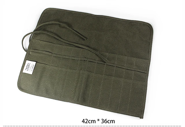 다기능 연필 가방 롤업 캔버스 랩 파우치