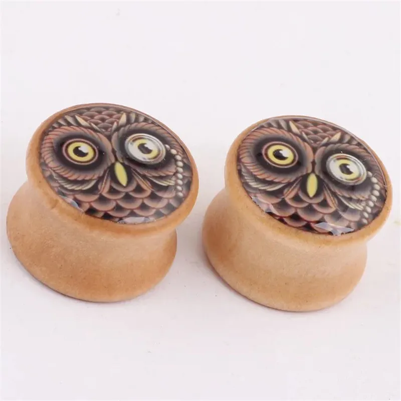 1 piece new cute animal owl Ear Plugs Tunnels Flesh Expansions Piercing