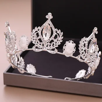 

Luxury Baroque Crystal Crown Wedding Bride Hair Accessories Queen Princess Pageant Party Bridesmaids Tiaras Crowns Hair Jewelry
