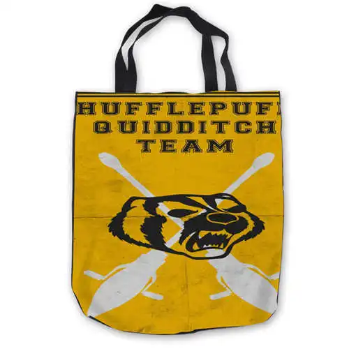 

Custom Canvas Hufflepuff_Logo (1) Tote Hand Bags Shopping Bag Casual Beach HandBags Foldable 180911-02-76