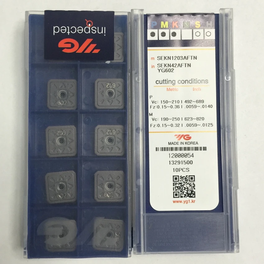 SEKN1203AFTN YG602/SDKN1203AETN YG602/SDKN1504AETN YG602 Корея YG CNC карбидные режущие пластины для фрезы