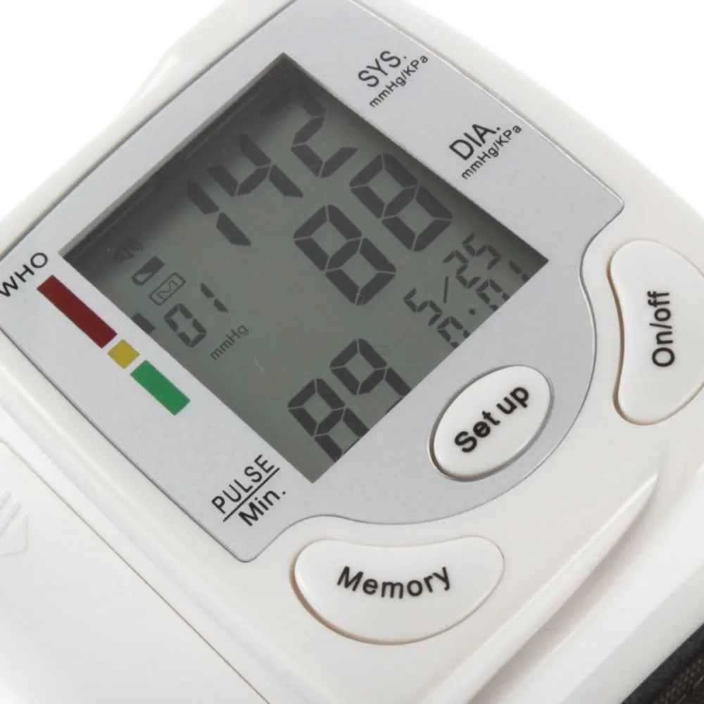 Gifts Automatic Digital LCD Display Wrist Blood Pressure Monitor Heart Beat Rate Pulse Meter Measure Sphygmomanometer