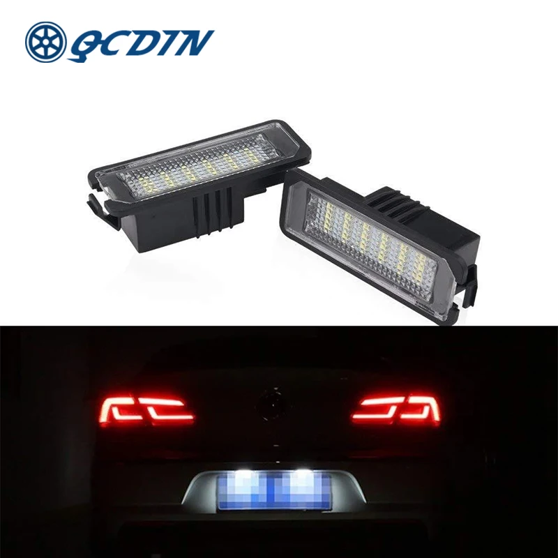 Qcdin Per Porsche 2Pcs Led Luci Targa Auto 18 Leds Luce Bianca 6500K 12V Per Porsche Boxster Cayman Carrera Cayenne