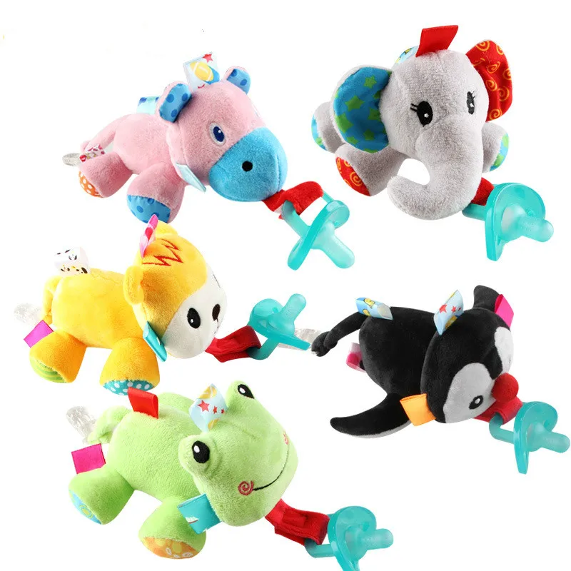

silicone teething toy 0 24 months Pacifier Nipple for newborn boy girl baby animals teethers Detachable deer frog elephant hippo